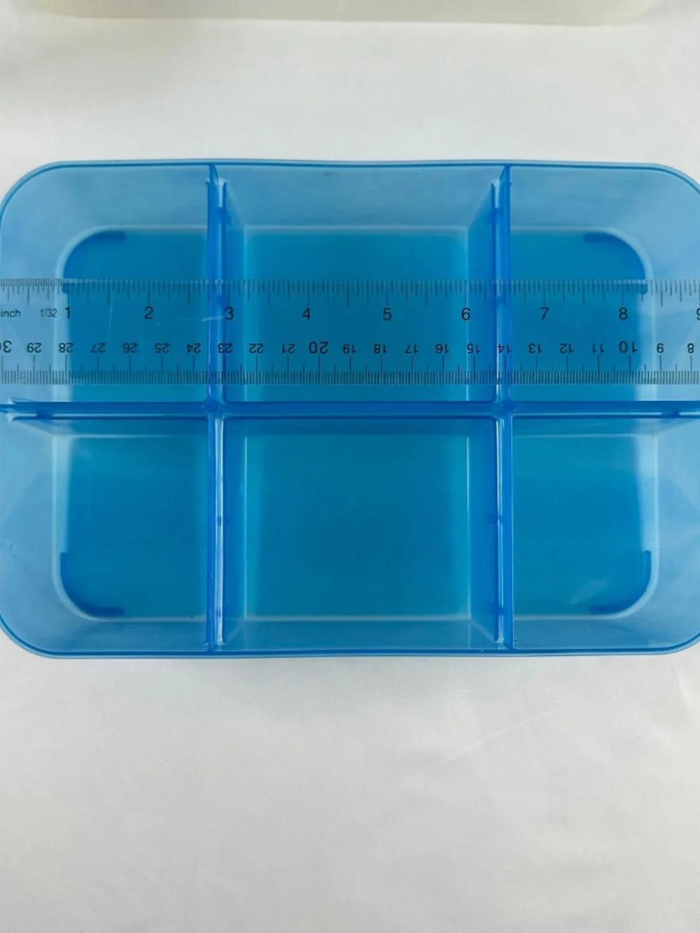 Sterilite Storage Container with Blue Removable Tray, Locking Lid with Handle.